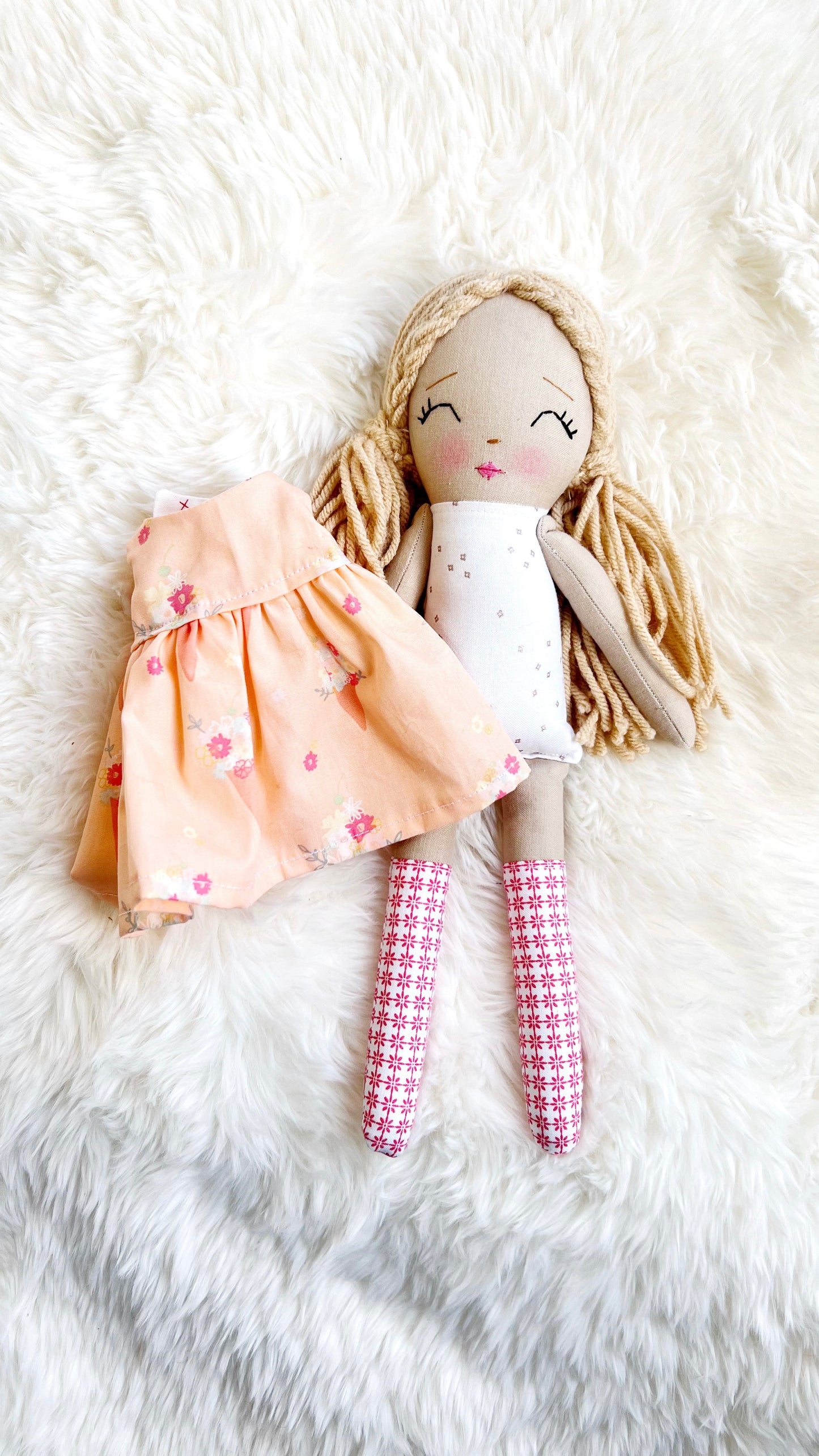 Heirloom Doll, Handmade Doll, Dress Up Doll, Yarn Haired Doll