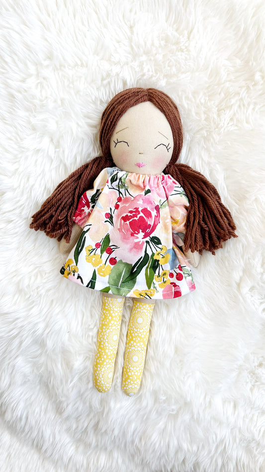 Heirloom Doll, Handmade Doll, Dress Up Doll, Yarn Haired Doll