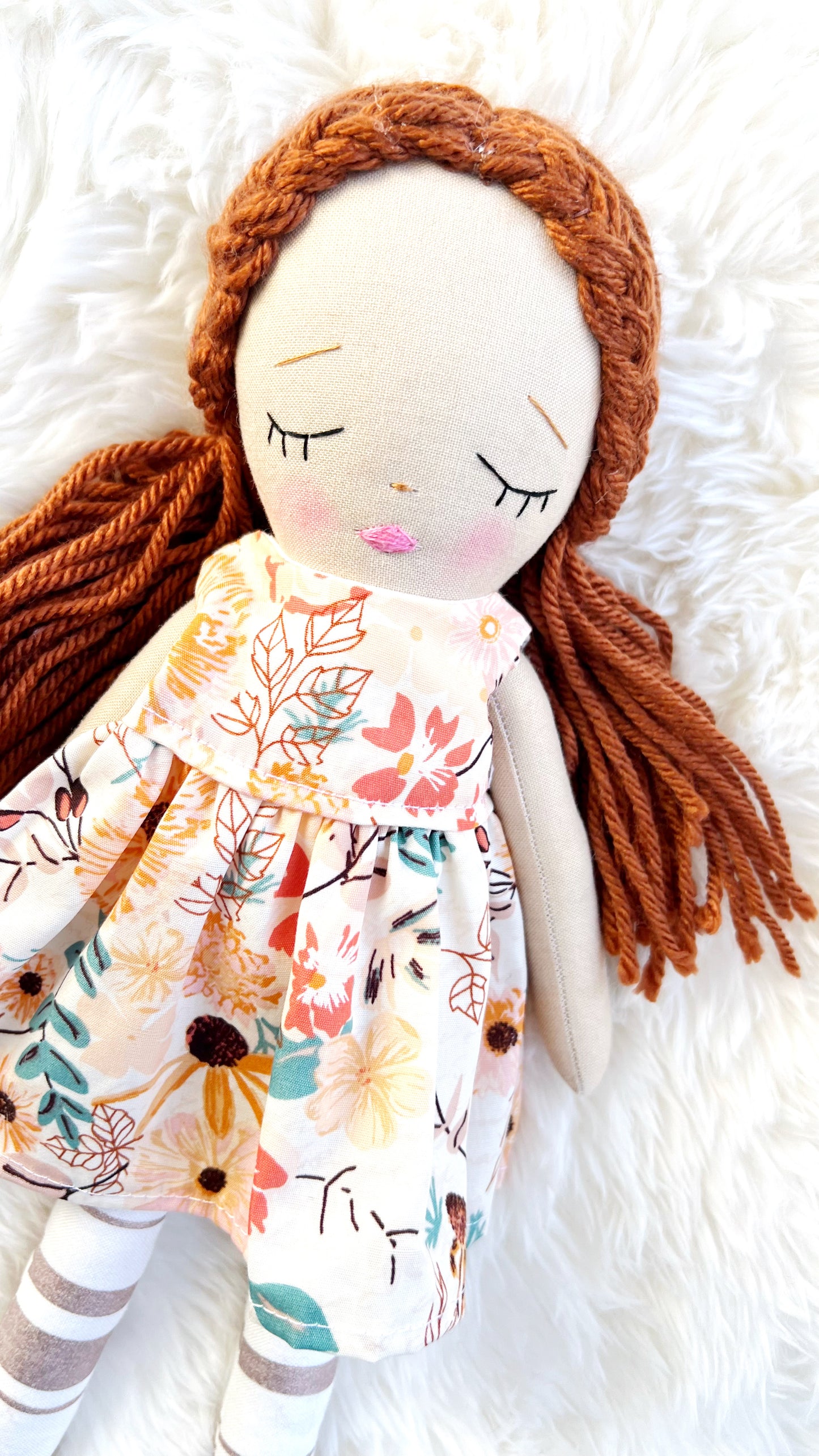 Heirloom Doll, Handmade Doll, Dress Up Doll, Yarn Haired Doll