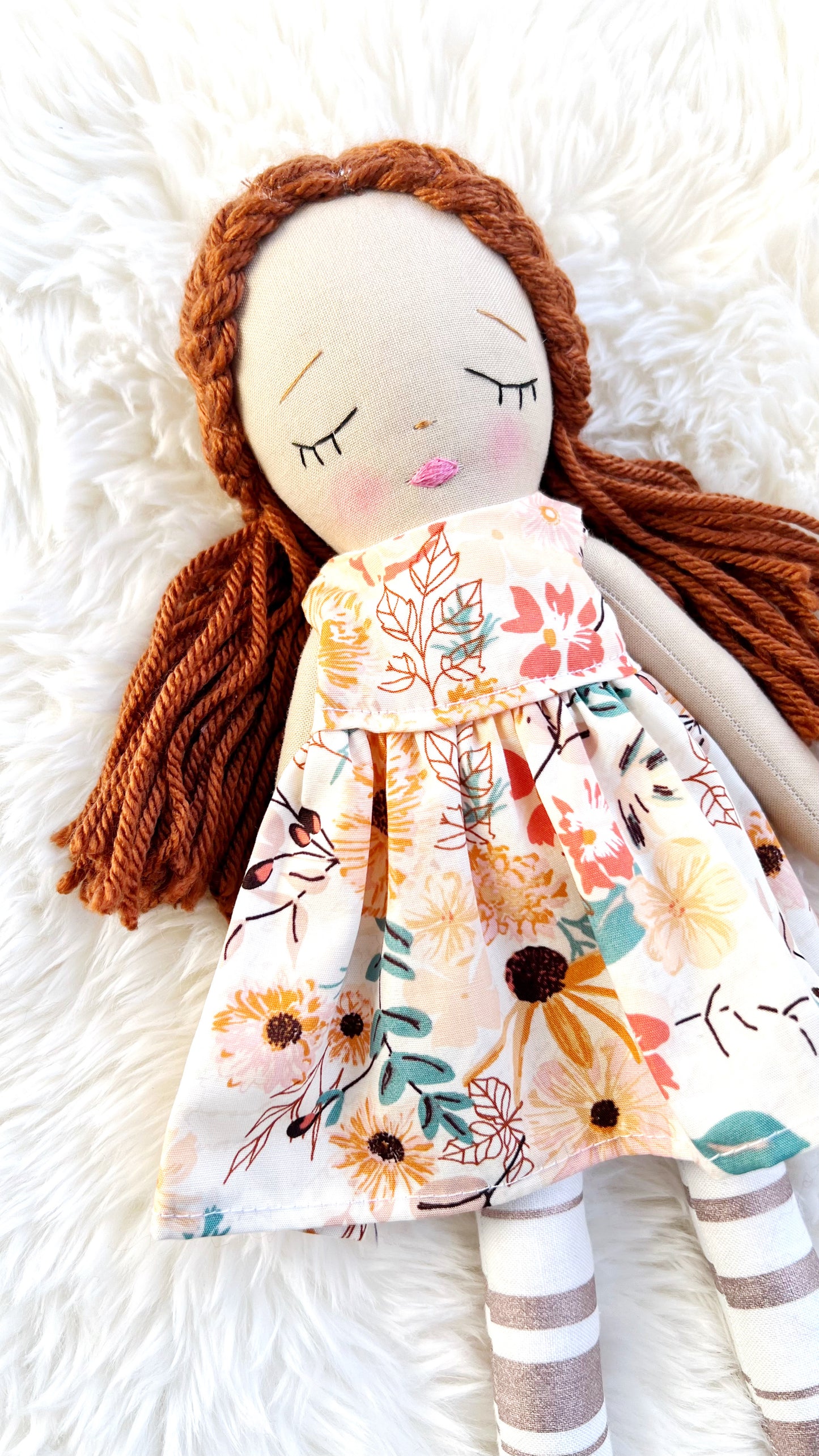 Heirloom Doll, Handmade Doll, Dress Up Doll, Yarn Haired Doll