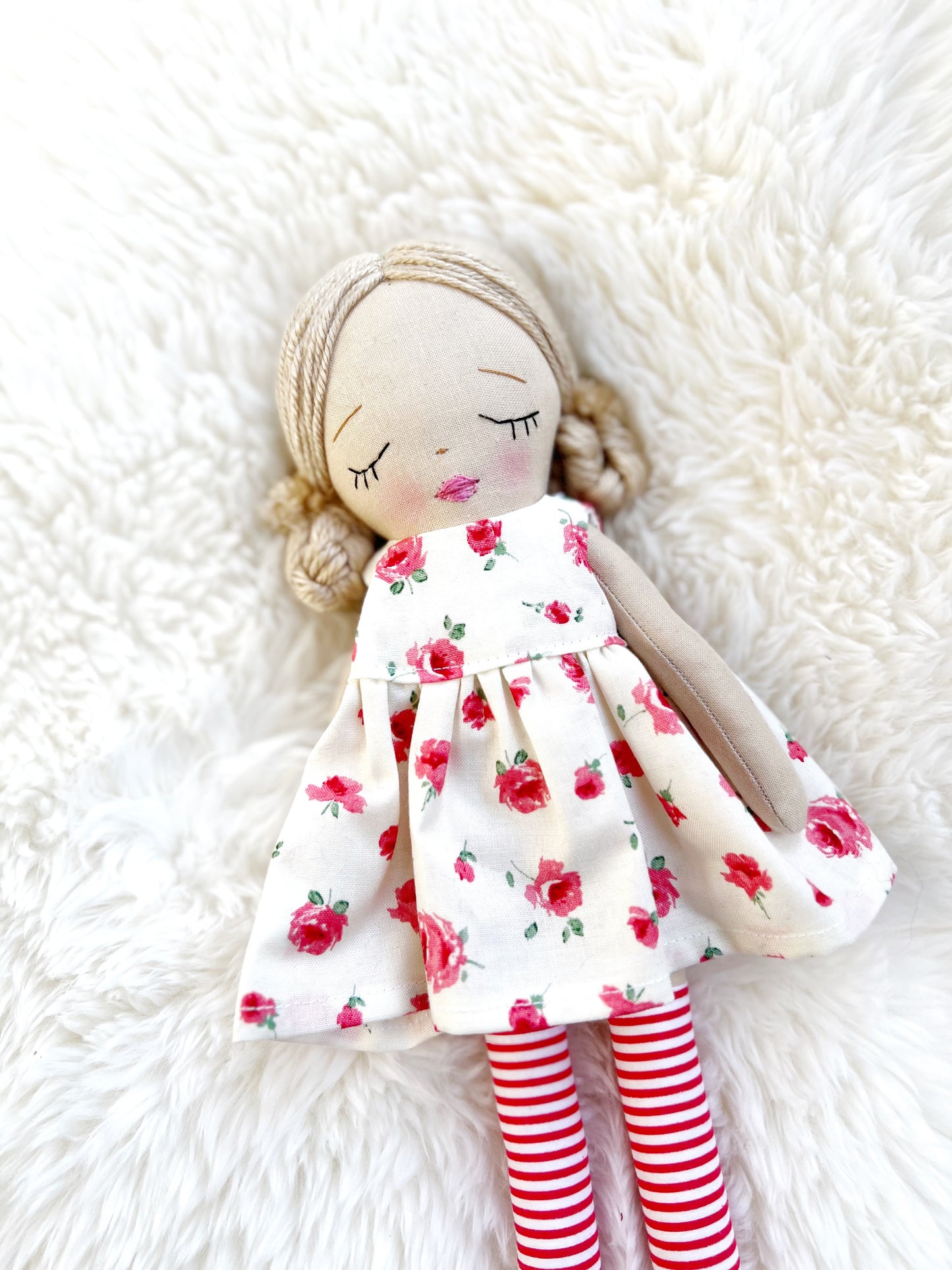 Heirloom Doll, Handmade Doll, Dress Up Doll, Yarn Haired Doll