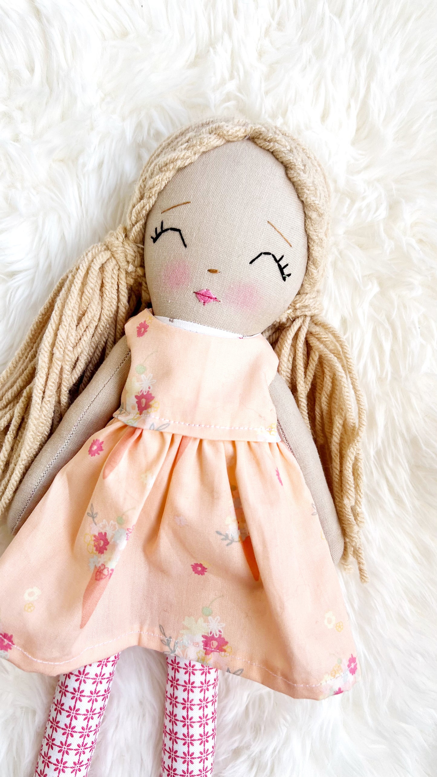 Heirloom Doll, Handmade Doll, Dress Up Doll, Yarn Haired Doll