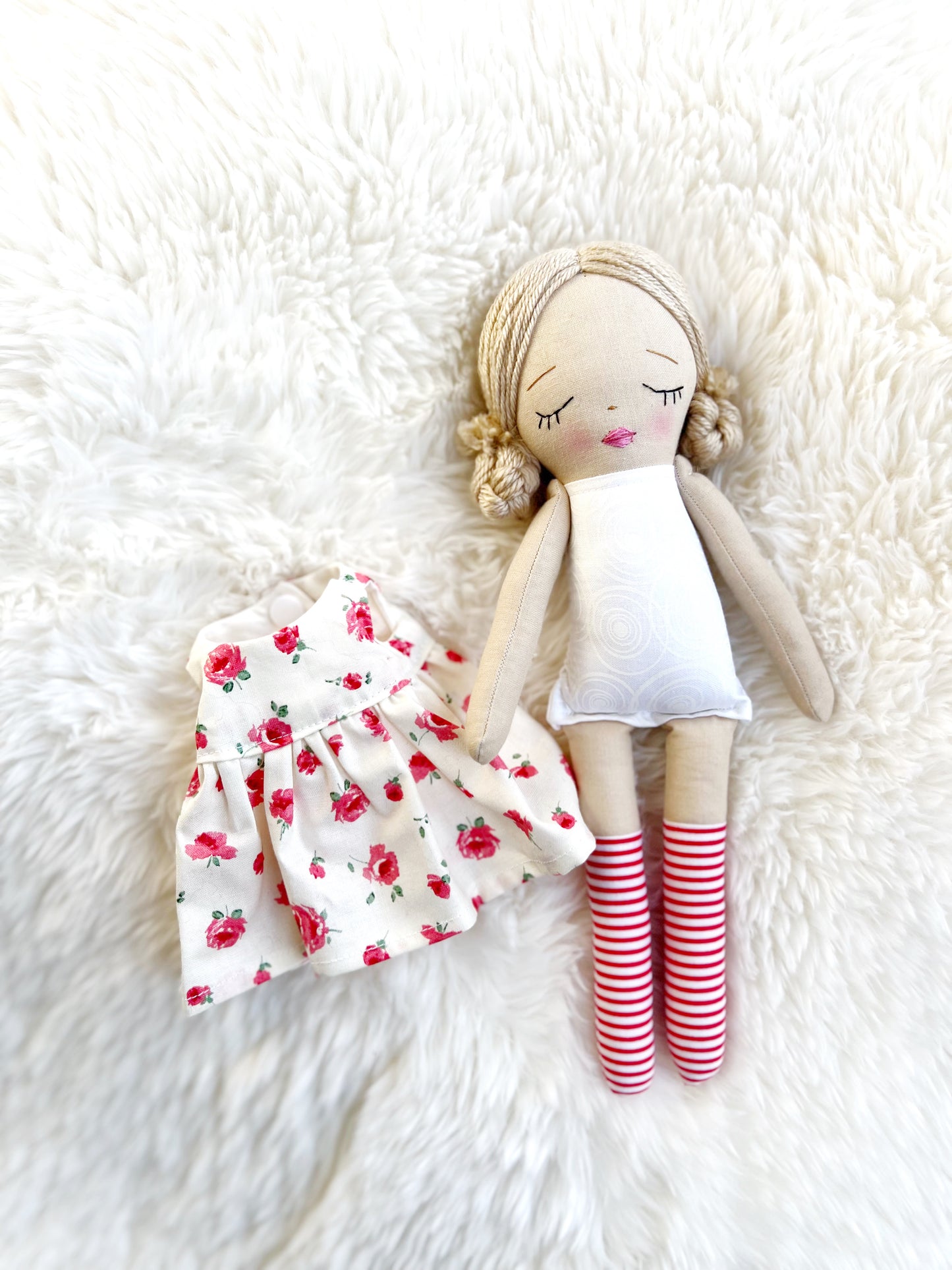 Heirloom Doll, Handmade Doll, Dress Up Doll, Yarn Haired Doll