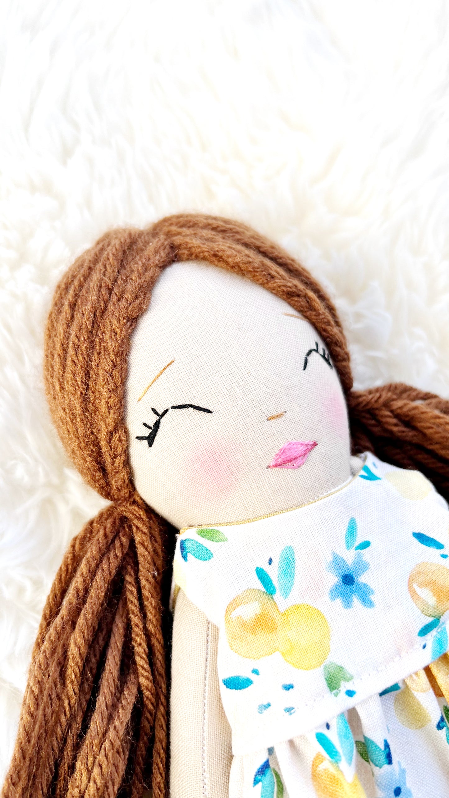 Heirloom Doll, Handmade Doll, Dress Up Doll, Yarn Haired Doll