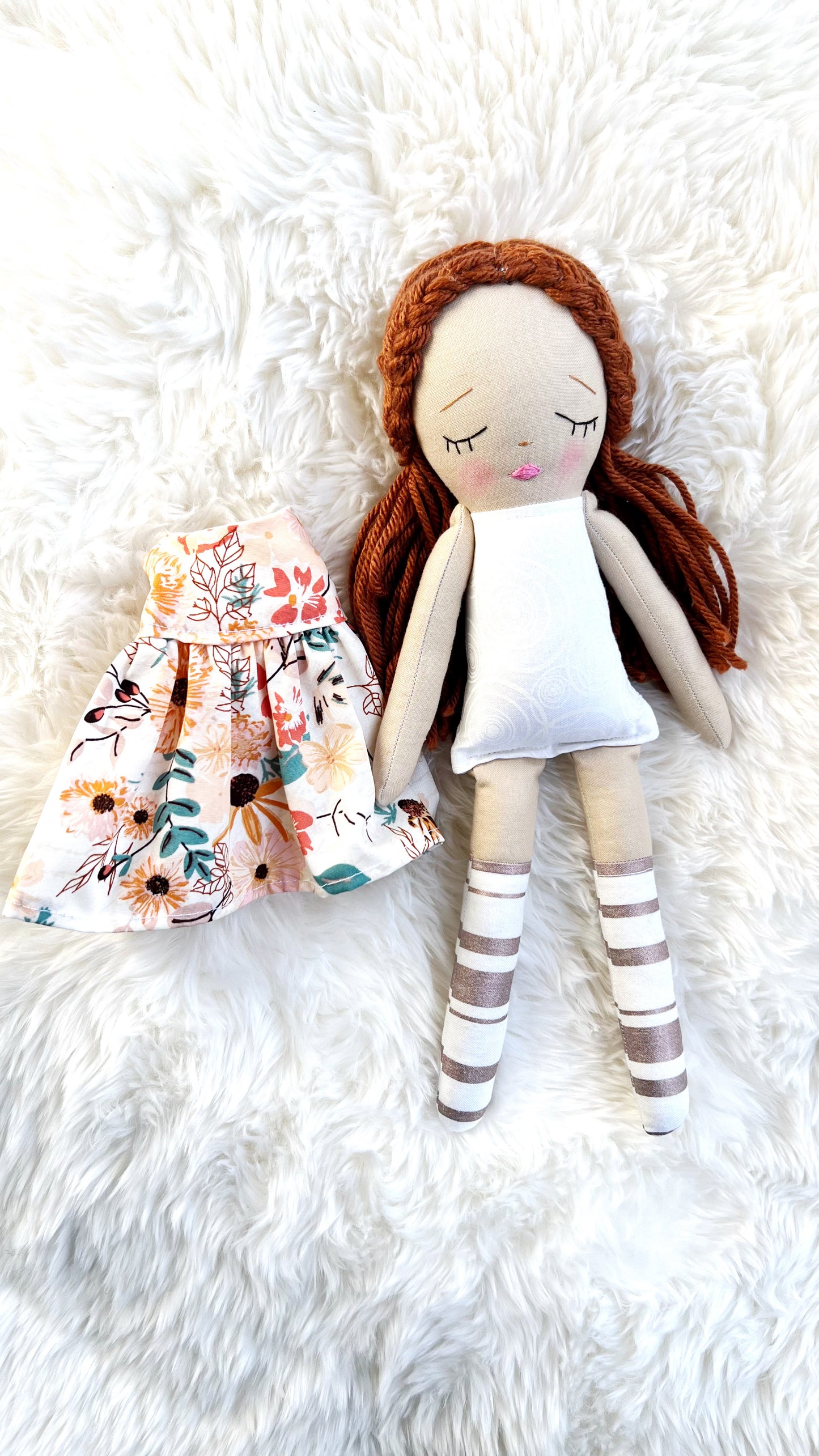 Heirloom Doll, Handmade Doll, Dress Up Doll, Yarn Haired Doll