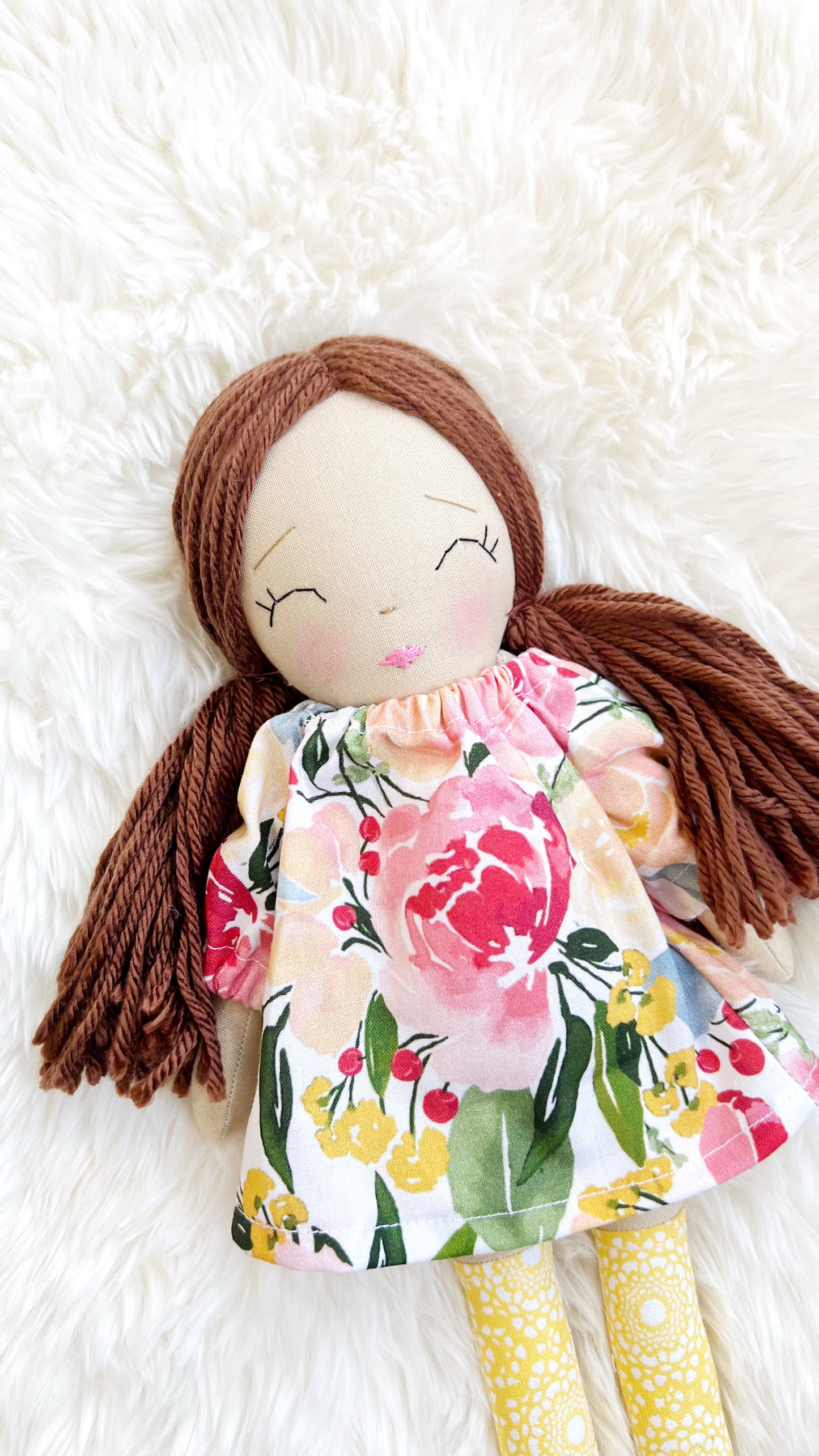 Heirloom Doll, Handmade Doll, Dress Up Doll, Yarn Haired Doll